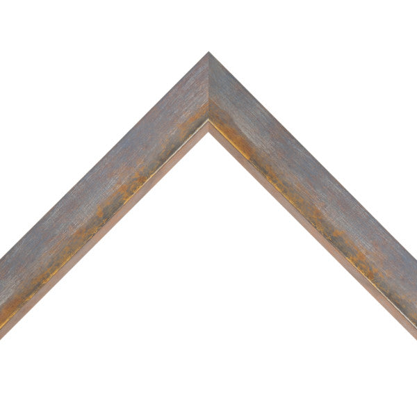 1 3/8" Aegean Blue Cube with Mottled Silver Bevel Lip