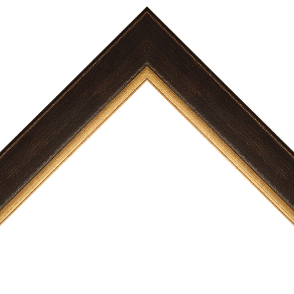 1 3/4" Black Distressed Panel Gold Lip
